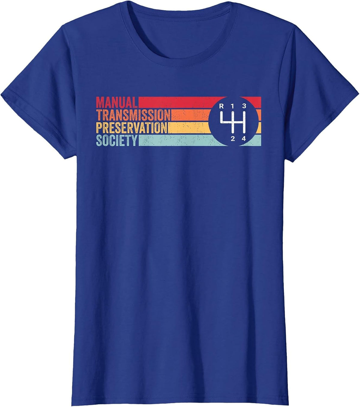 4 Speed Manual Transmission Preservation Society T-Shirt - Royal Blue