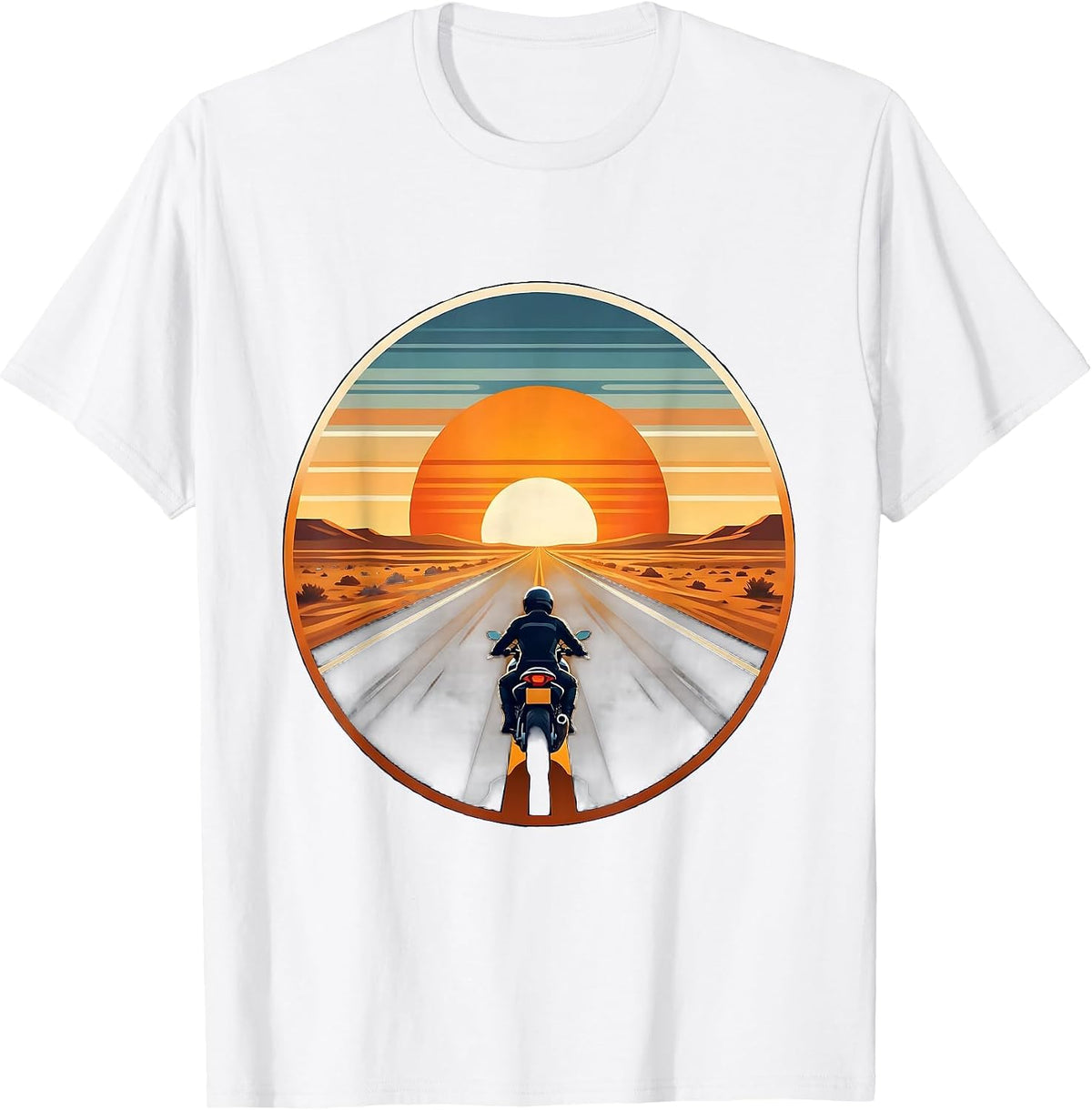 Men's Open Road Motorcycle Freedom Rider Graphic T-Shirt - White