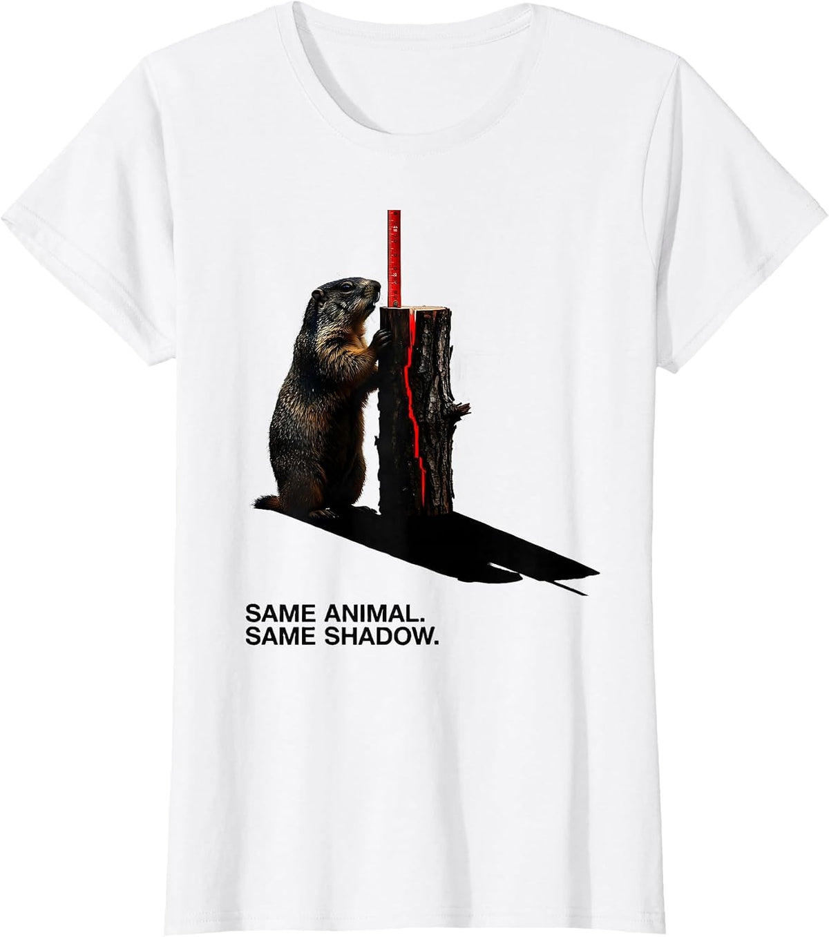 Same Animal Same Shadow Funny Groundhog Day Woodchuck Humor T-Shirt - White