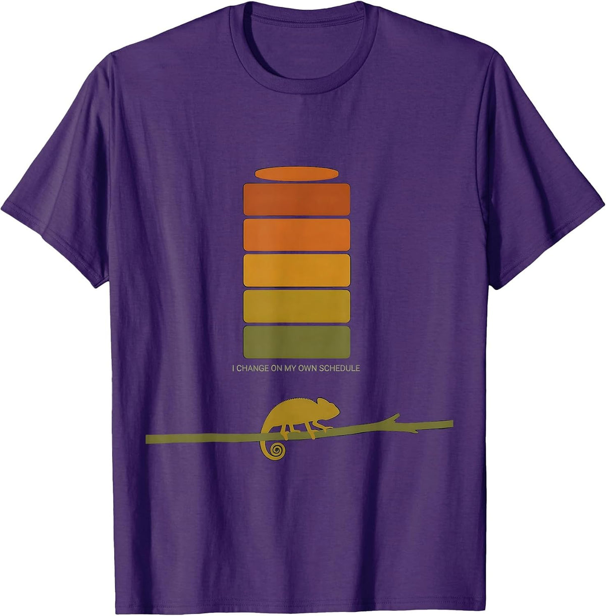 Men's I Change On My Own Schedule Funny Chameleon Reptile Lover T-Shirt - Purple