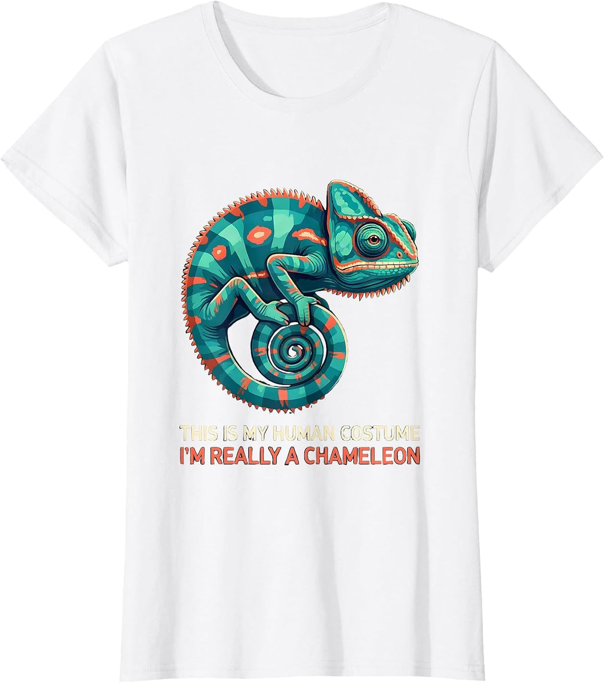 Women's This Is My Human Costume I'm Really A Chameleon Halloween T-Shirt - White