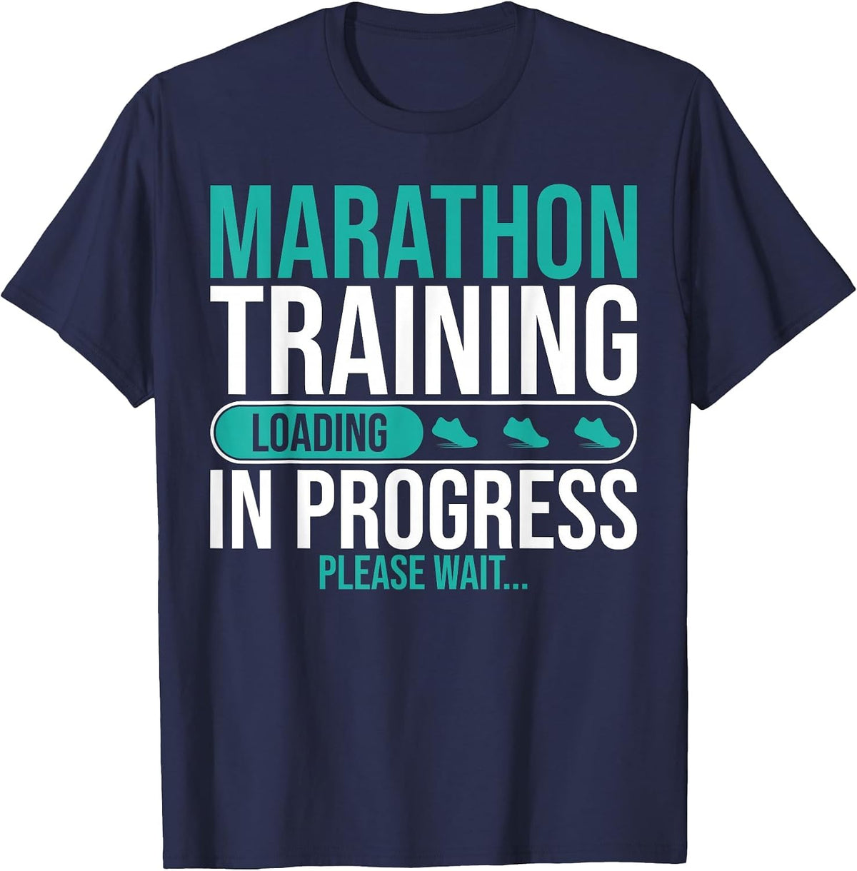 Marathon Training in Progress Marathons Finisher Running T-Shirt - Navy Blue