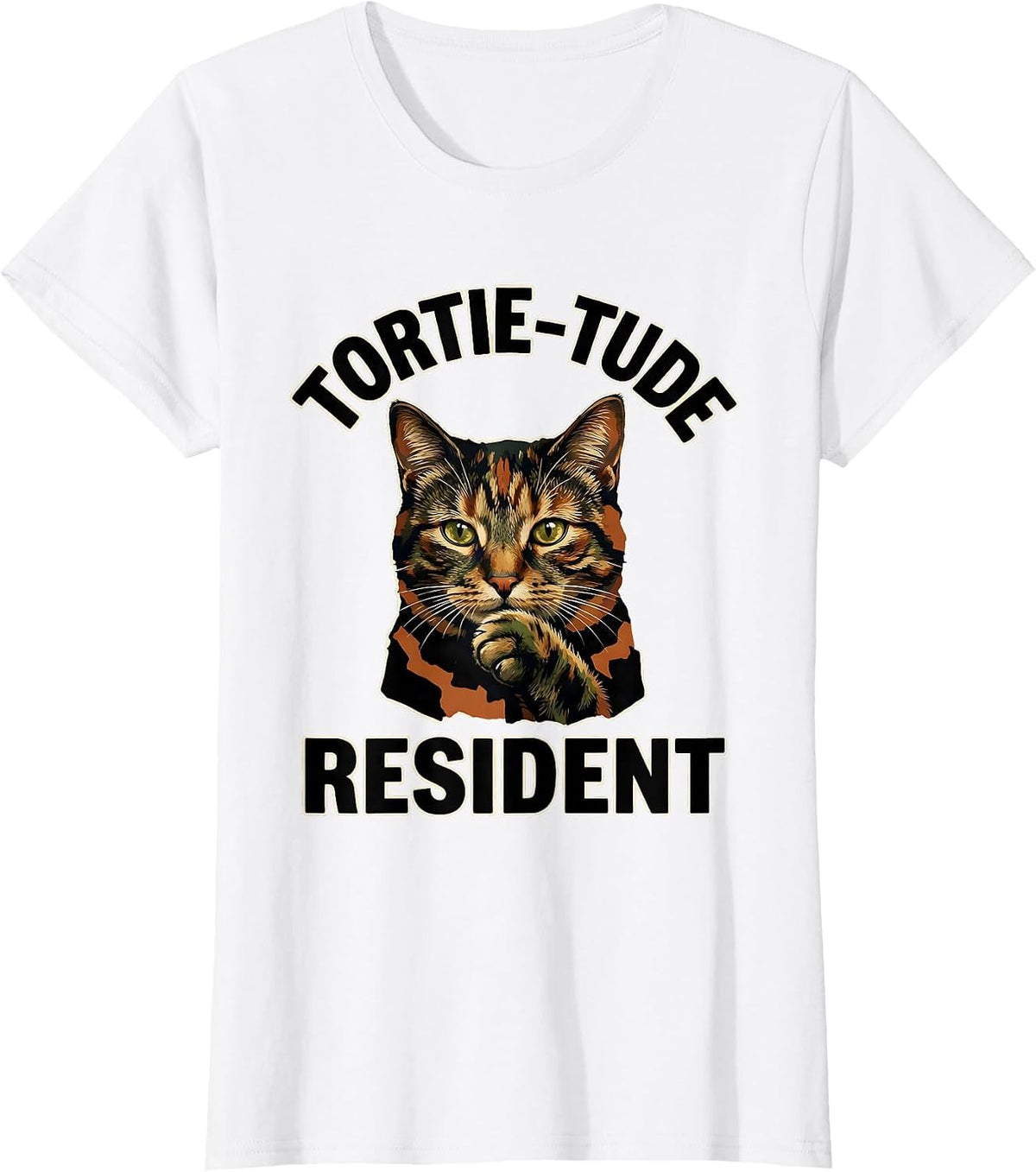 Tortie-Tude Resident Minimalist Tortie Cat Lover Gift T-Shirt - White