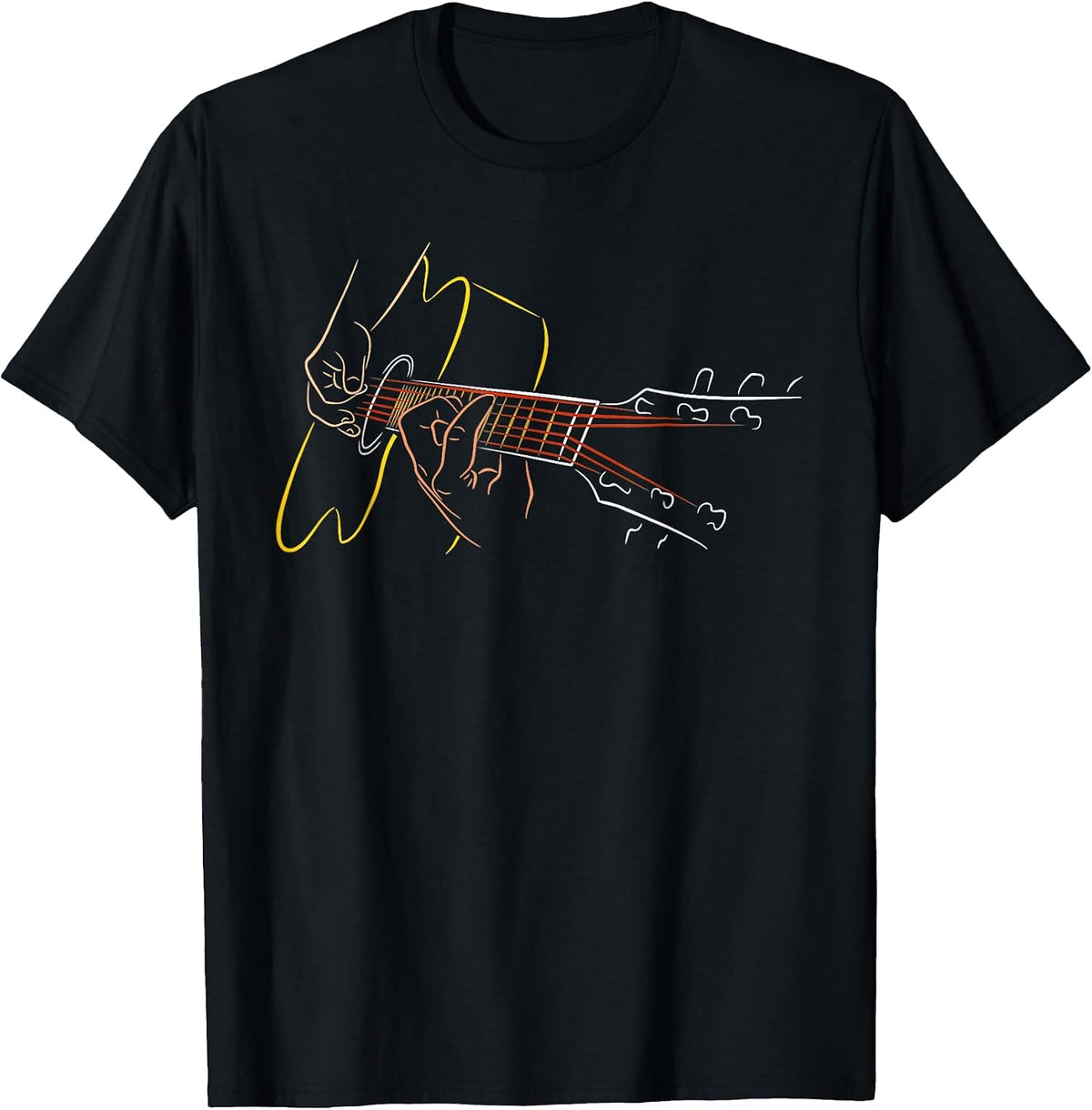 Acoustic Guitar Player Tshirt Great Guitarist or Band T-Shirt - Black