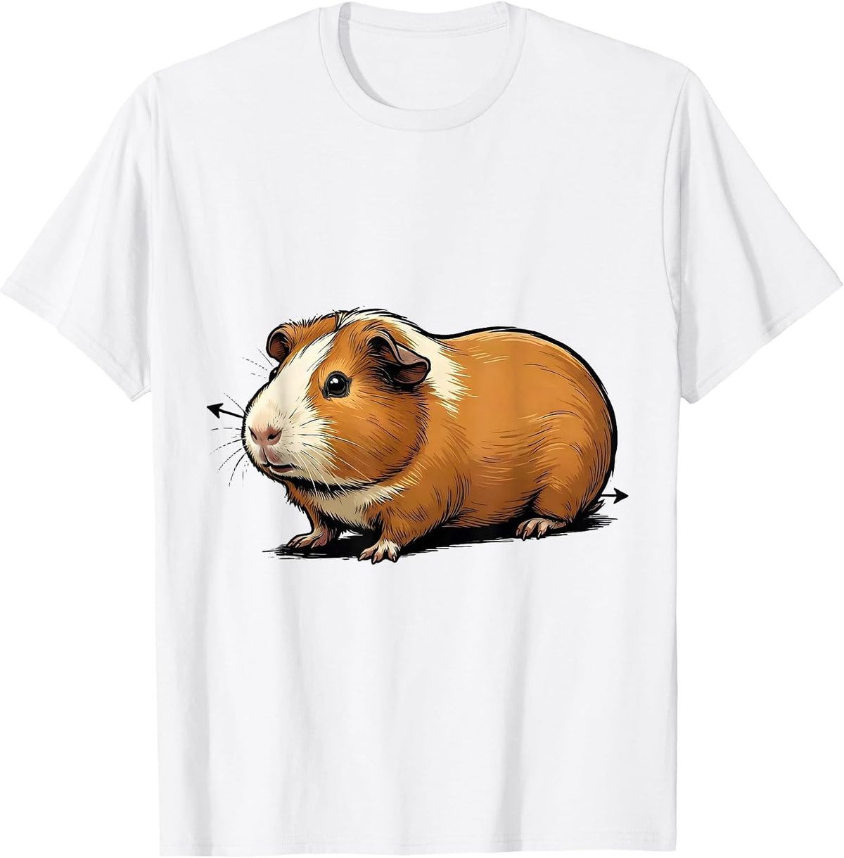 Men's Guinea Pig Stretch Funny Pet Lover Novelty T-Shirt - White