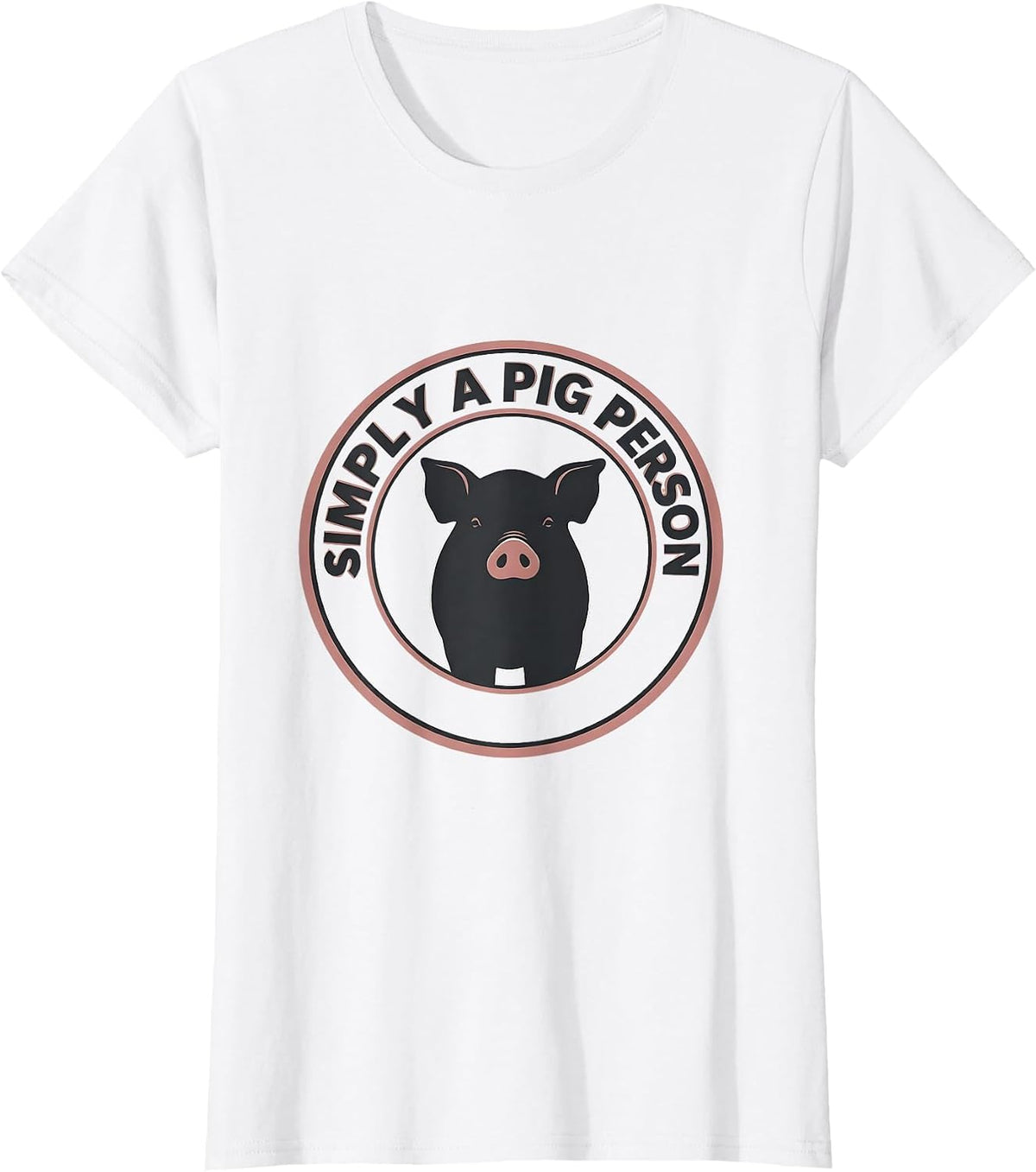 Simply A Pig Person Minimalist Design T-Shirt - White