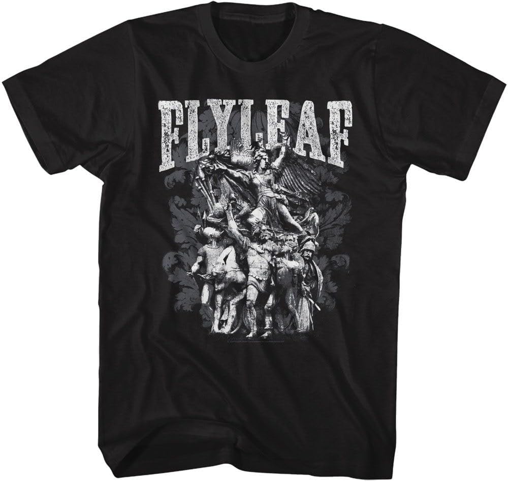 Fly Leaf - Mens Statues Short Sleeve T-Shirt, Color Black, Size: Small - As Pictured