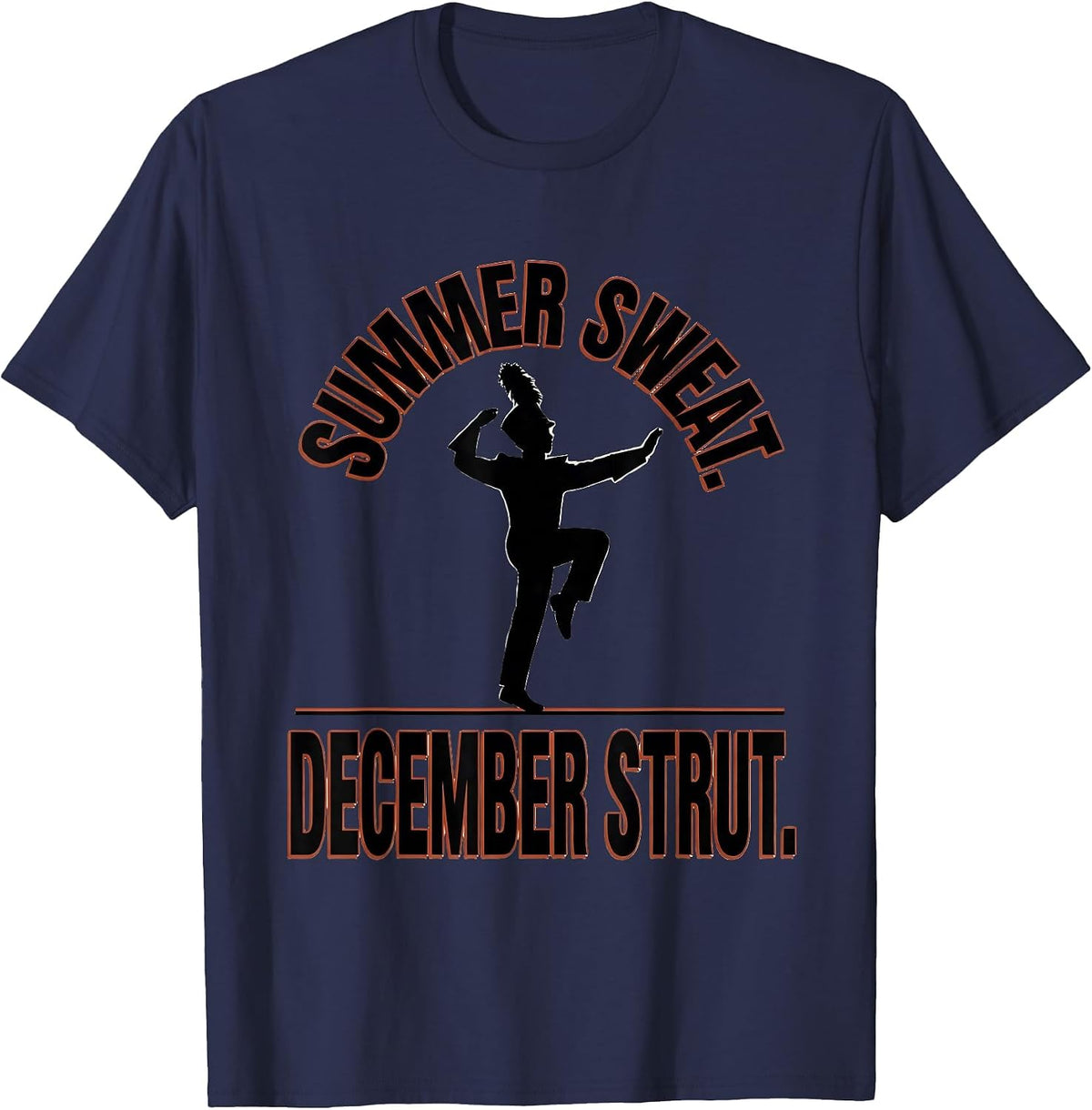 Men's Summer Sweat December Strut HBCU Marching Band Bowl Season T-Shirt - Navy Blue