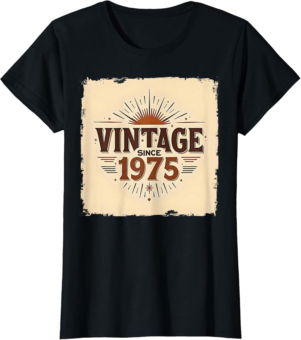 Vintage Since 1975 Retro Birthday Design T-Shirt - Black