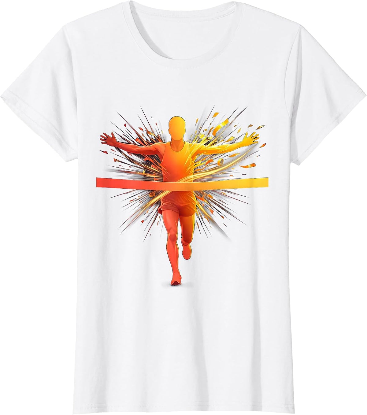 Runner Finish Line Burst Summer Athleisure Graphic T-Shirt - White