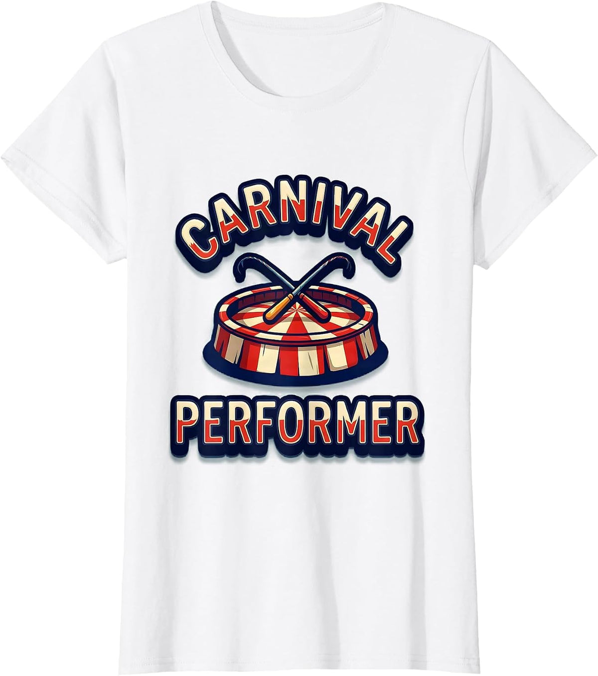Women's Carnival Performer Funny Circus Staff Costume Party T-Shirt - White