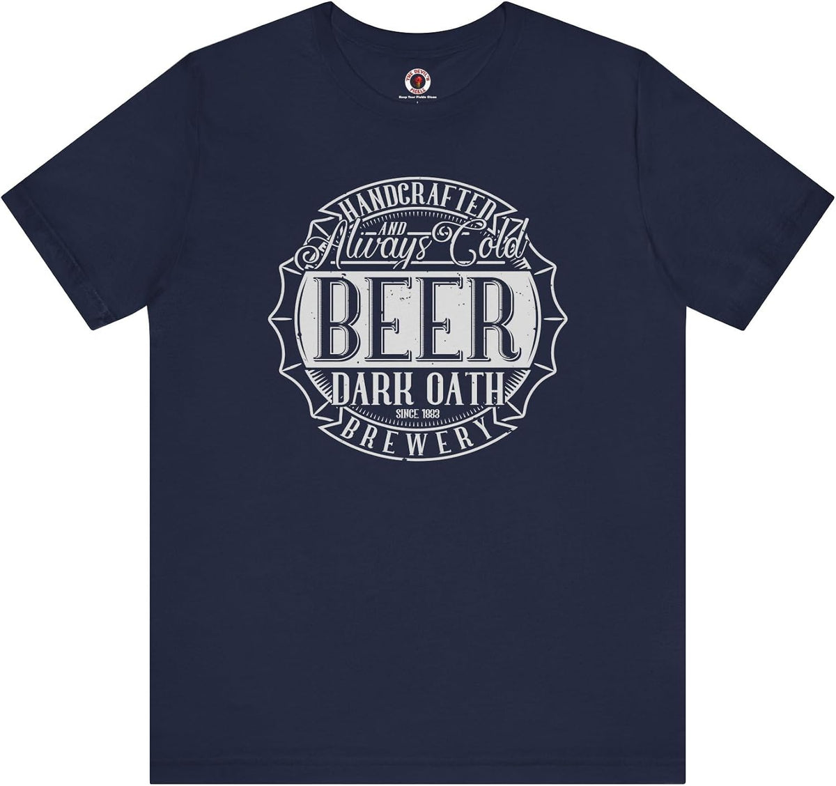 Handcrafted and Always Cold Beer T-Shirt - Navy
