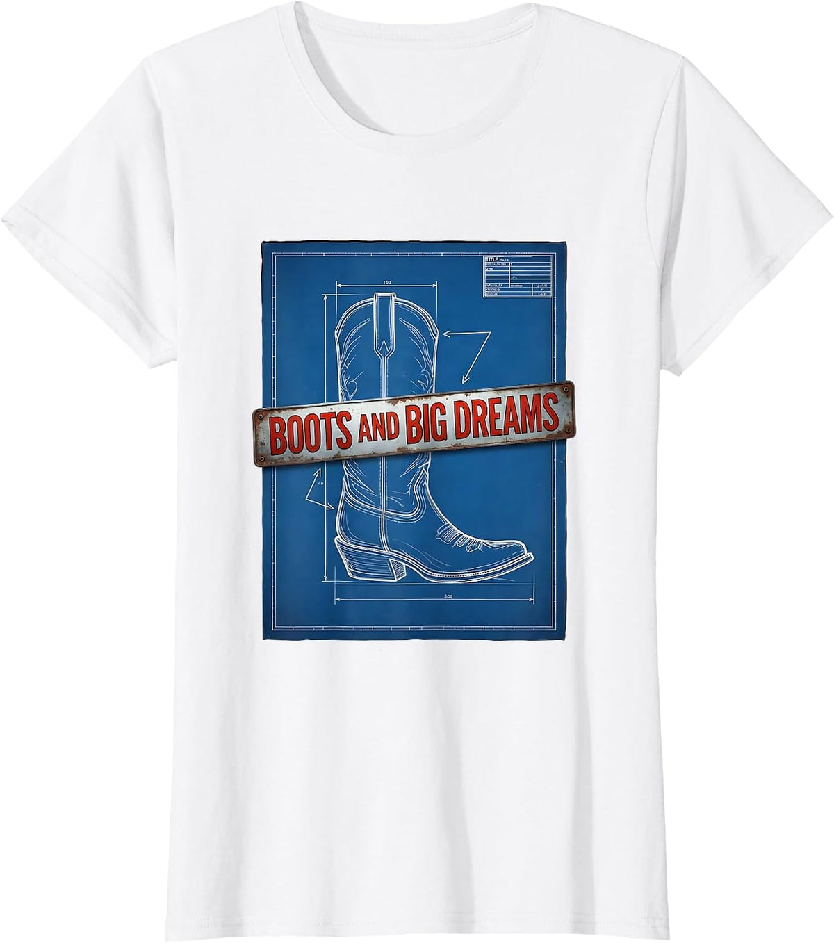 Boots and Big Dreams Western Graphic T-Shirt - White