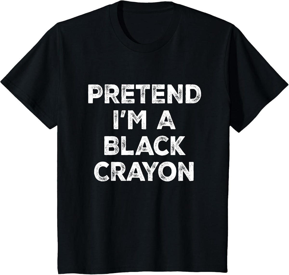 Pretend I'm A Black Crayon Lazy Halloween Costume T-Shirt - Black