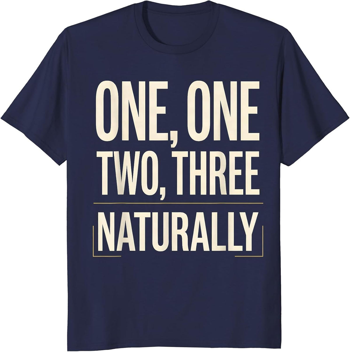 Men's One, One, Two, Three, Naturally Fibonacci Golden Ratio T-Shirt - Navy Blue