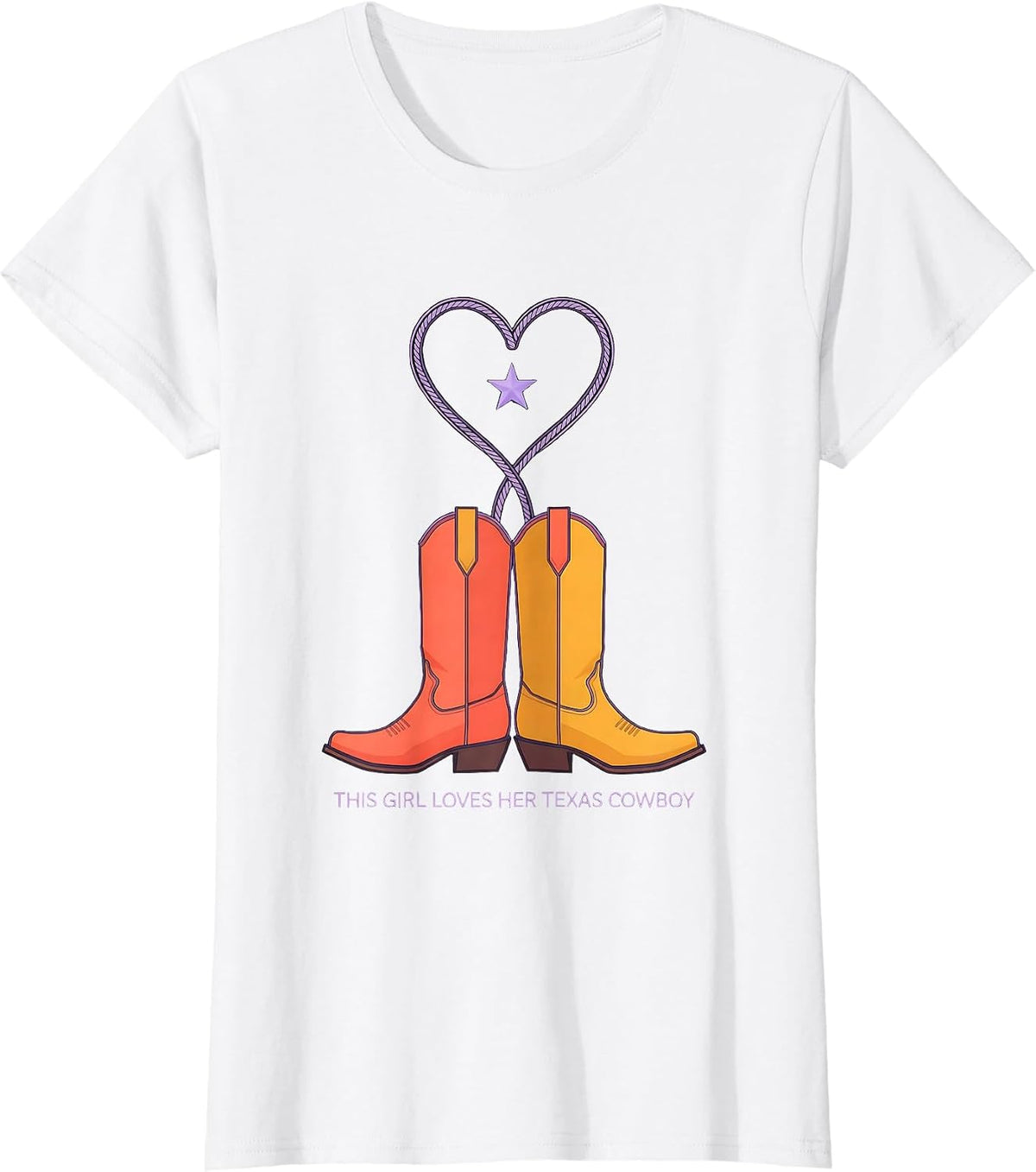 This Girl Loves Her Texas Cowboy Cute Texas Souvenir Gift T-Shirt - White