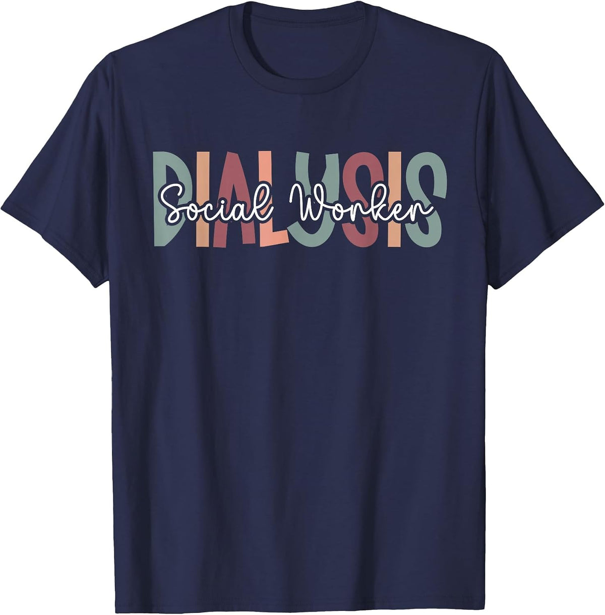 Dialysis Social Worker Boho Dialysis Social Workers T-Shirt - Navy Blue