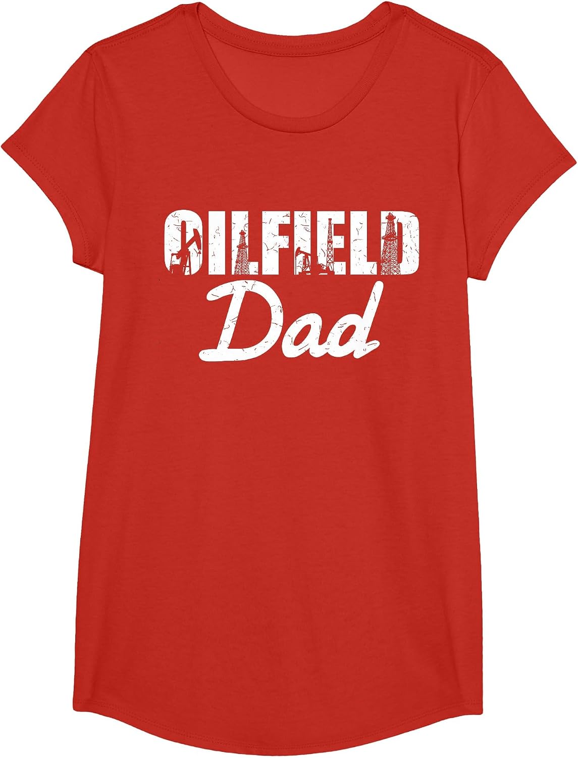 Roughneck Oilfield Dad T-Shirt - Girls Red