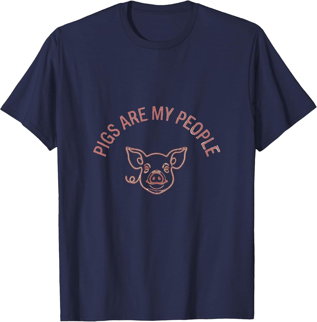 Pigs Are My People Pig Lover Design T-Shirt - Navy Blue