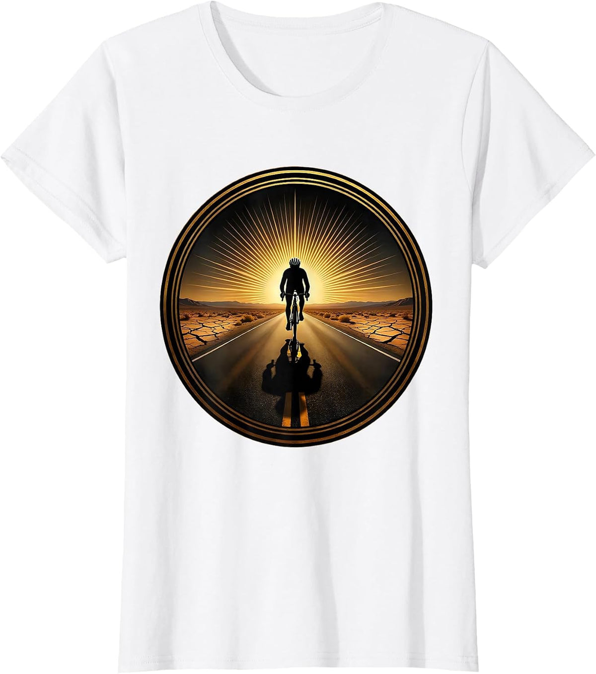 Women's Cyclist Shadow Desert Highway Graphic T-Shirt - White