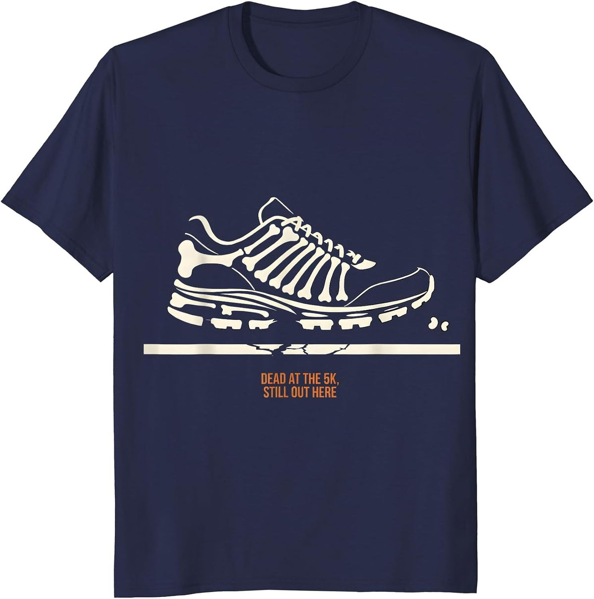 Men's Dead At The 5K, Still Out Here Funny Halloween Running T-Shirt - Navy Blue