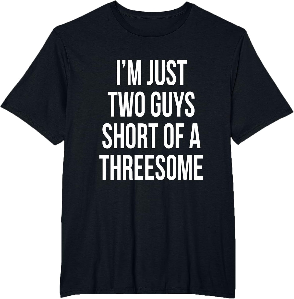 Threesome 3some Guys Girls Men Women Flirt Pride Funny Gag T-Shirt - Black