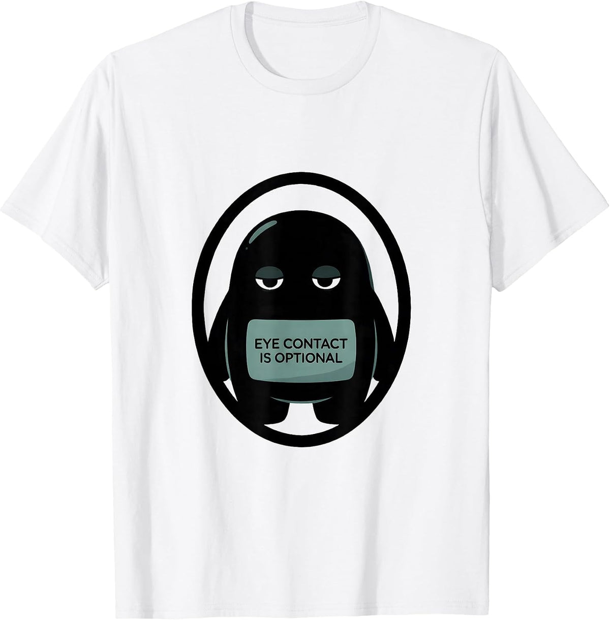 Men's Eye Contact Is Optional Funny Autism Awareness T-Shirt - White