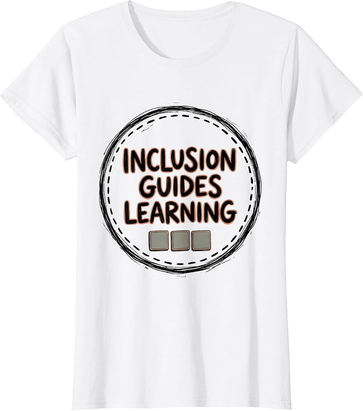 Women's Inclusion Guides Learning Hand-Sketched Special Education T-Shirt - White