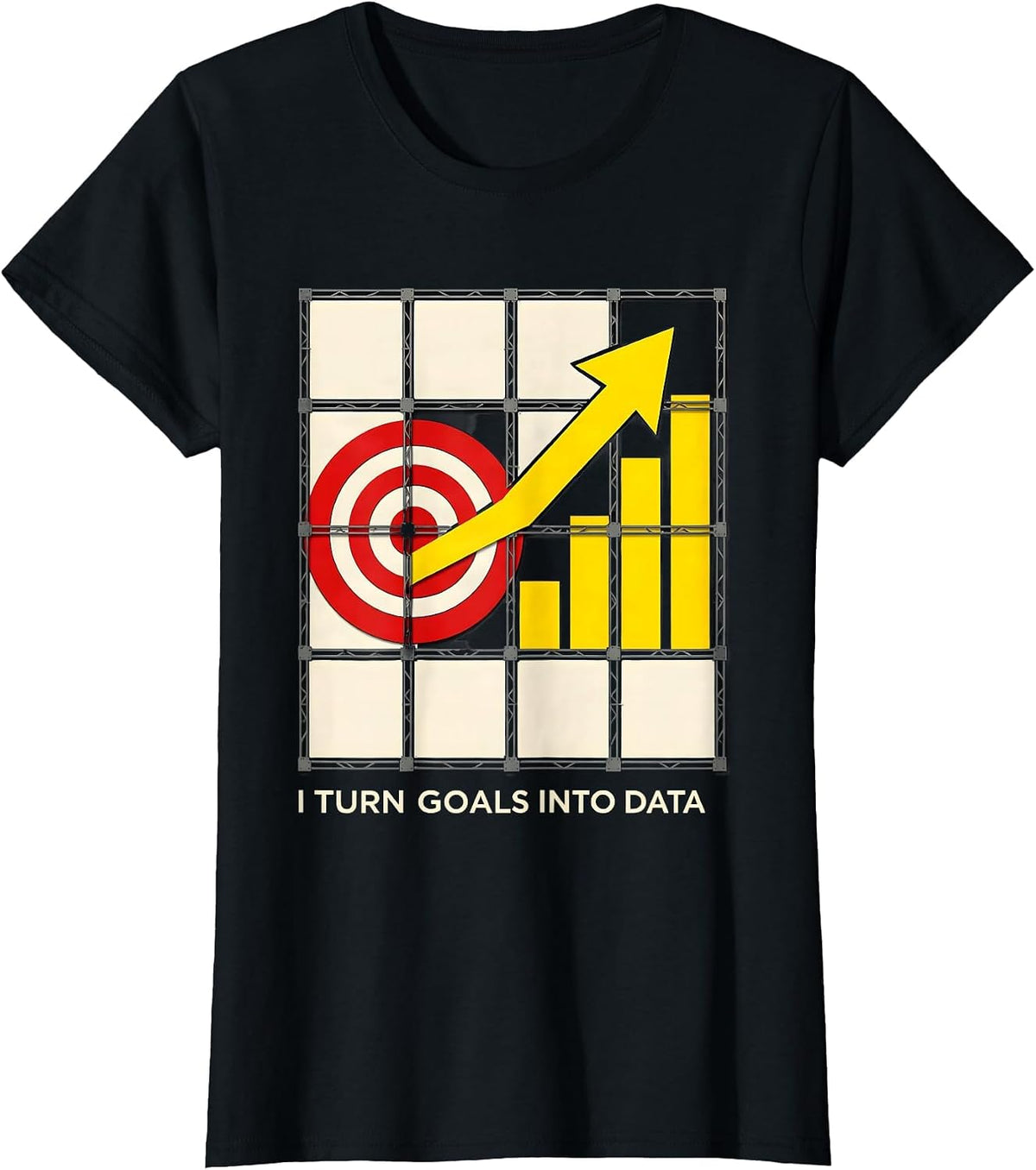 Women's I Turn Goals Into Data Stencil Graphic Special Education T-Shirt - Black