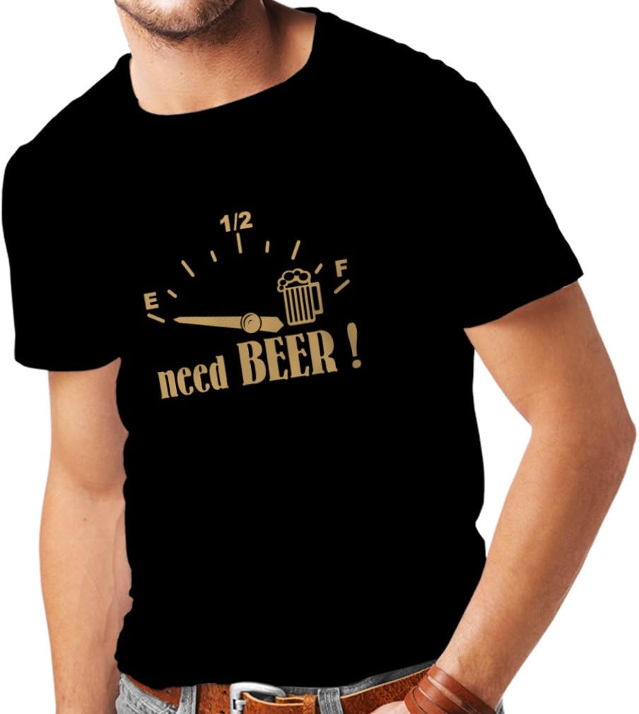 Mens T-Shirt I Need More Craft Beer! Funny Gift Drinking Bar Party Slogans - Black Gold