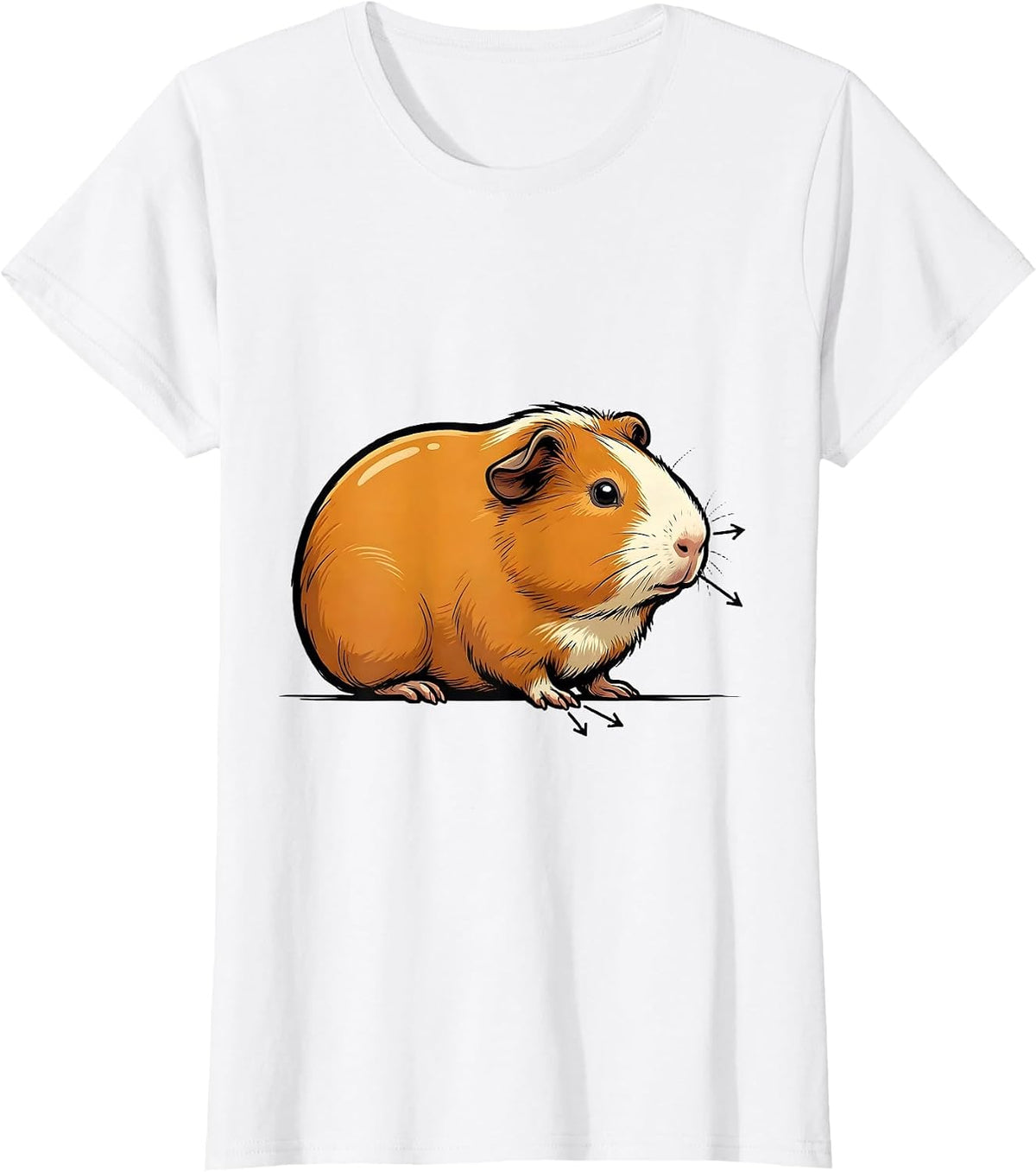 Cartoon Guinea Pig Funny Pet Lover Gift T-Shirt - White