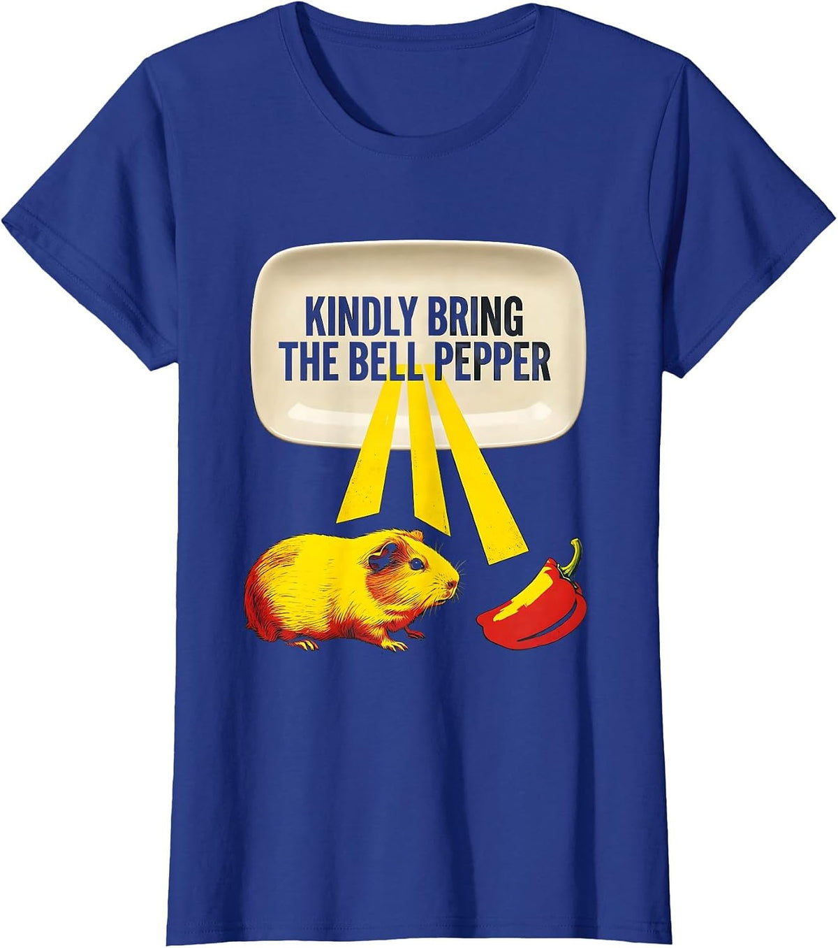 Women's Kindly Bring The Bell Pepper Funny Guinea Pig Cavy Lover T-Shirt - Royal Blue