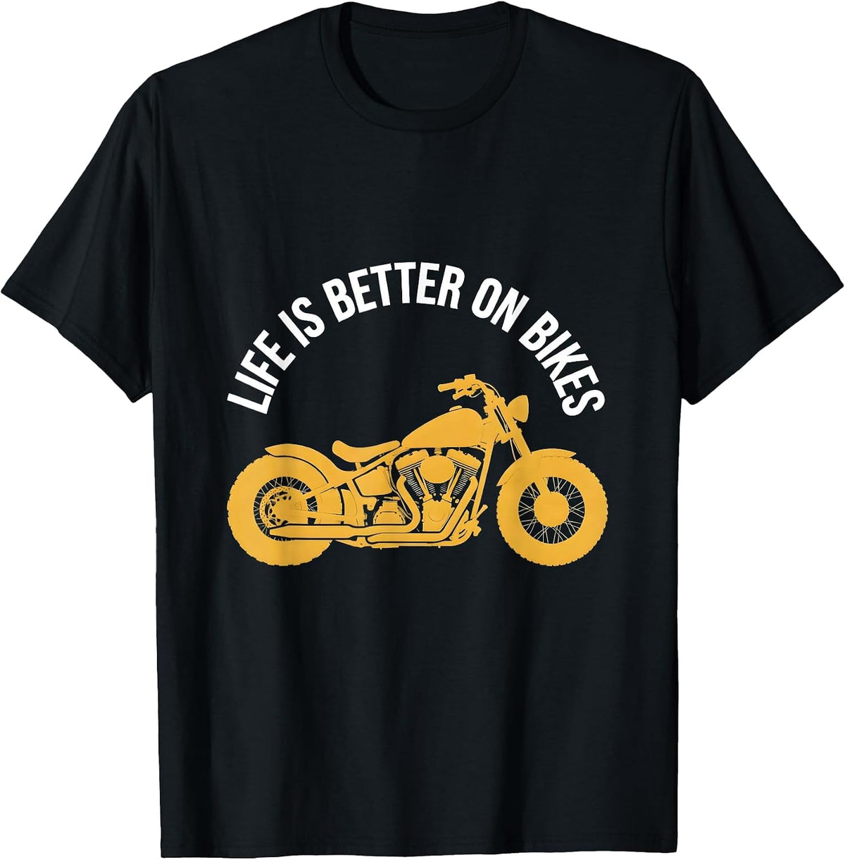 Men's Life Is Better On Bikes Motorcycle Design T-Shirt - Black