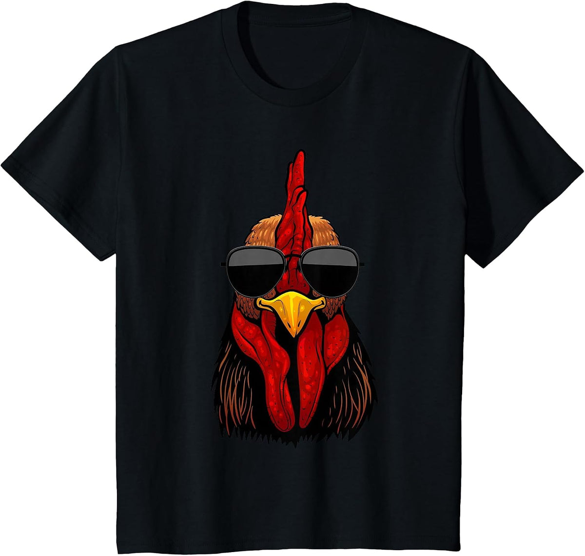 Cool Rooster Design for Men Women Kids Chicken Rooster Lover T-Shirt - Black