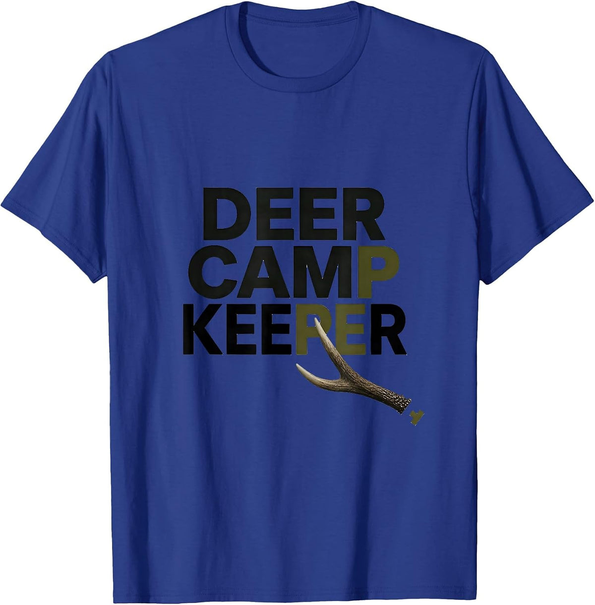 Deer Camp Keeper Patriotic Camo Deer Hunting Dad Gift T-Shirt - Royal Blue
