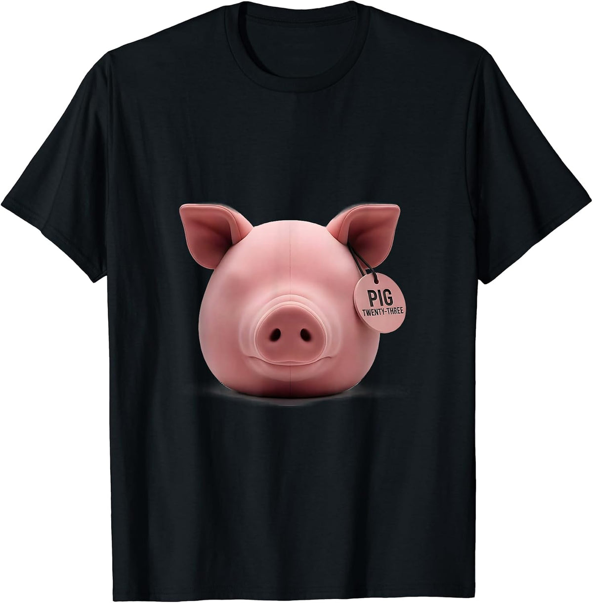 Men's Pig Twenty-Three Minimalist Funny Pig Lover Gift T-Shirt - Black