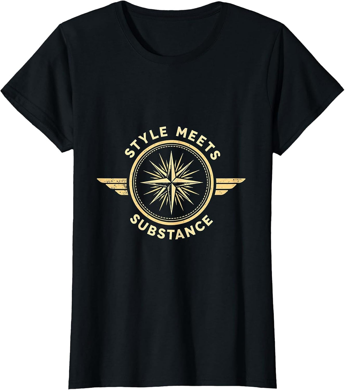 Style Meets Substance Men's Graphic Designer Tee T-Shirt - Black