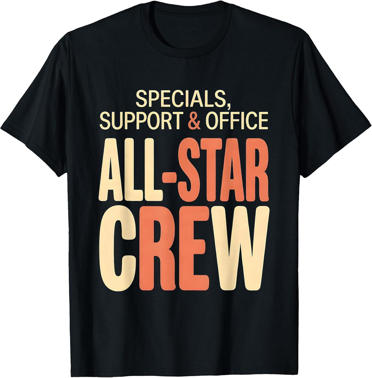 Men's Specials Support Office All-Star Crew Teacher T-Shirt - Black