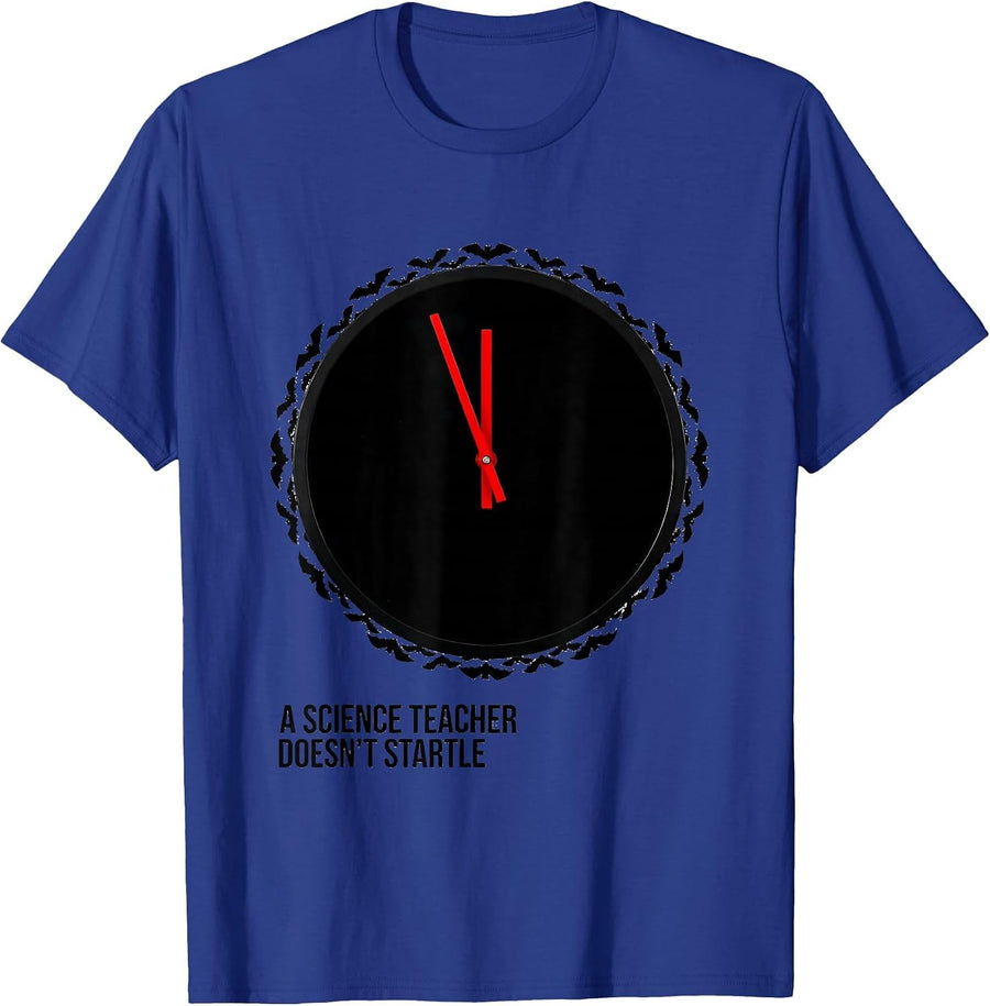 A Science Teacher Doesn't Startle Funny Halloween Teacher T-Shirt - Royal Blue