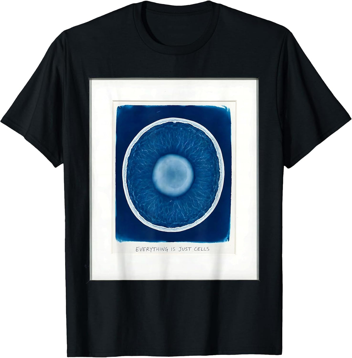 Men's Everything Is Just Cells Funny Biology Teacher Science Nerd T-Shirt - Black