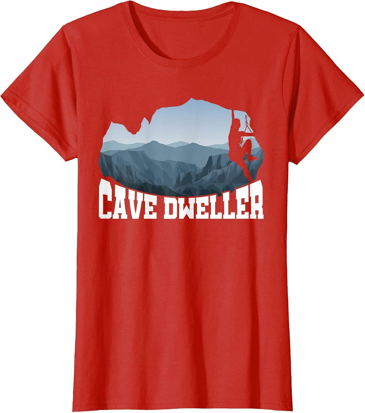 Cave Dweller Caving Caver Spelunking Speleology Potholing T-Shirt - Red
