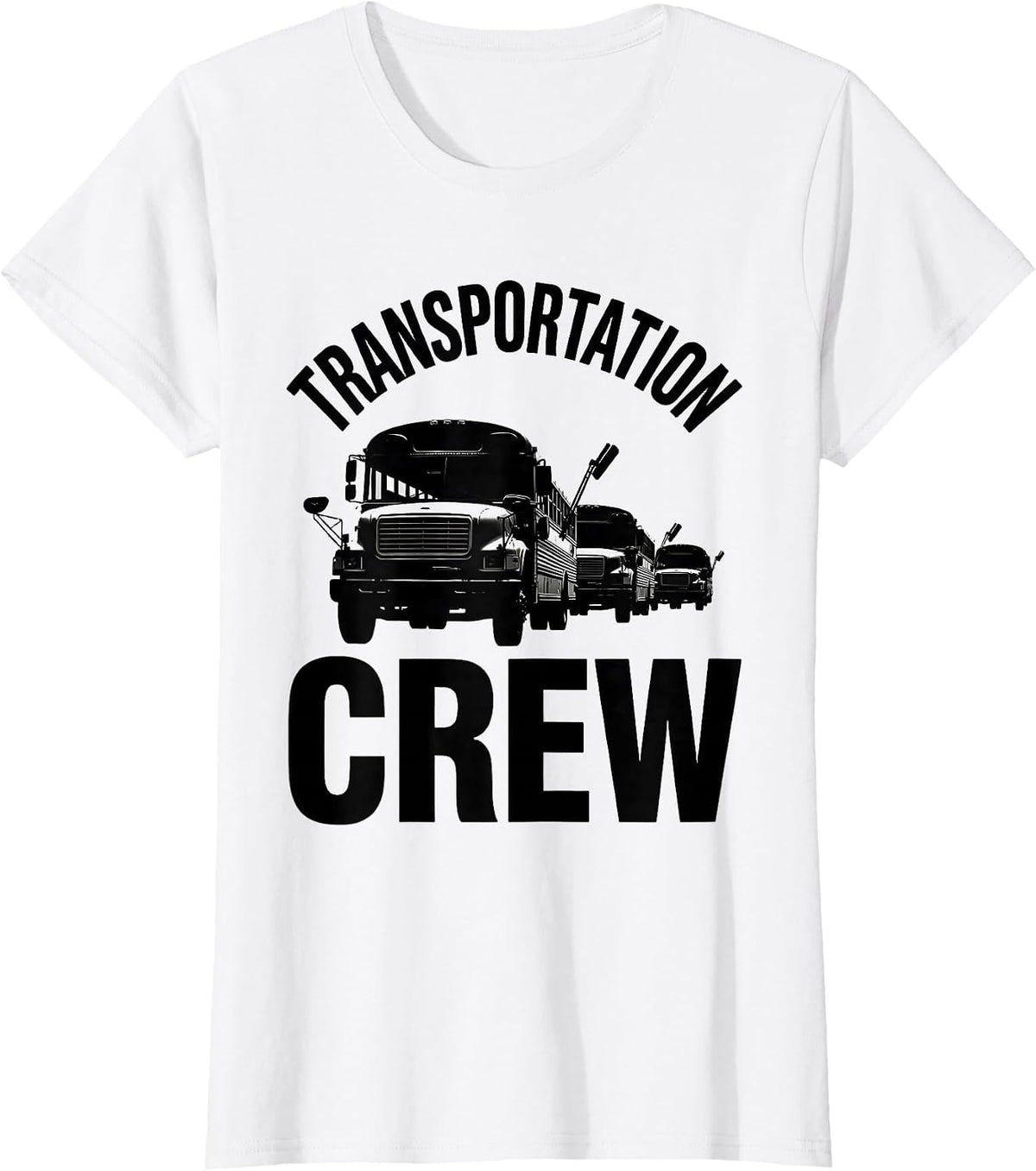 Women's Transportation Crew School Bus Driver Transportation Staff T-Shirt - White