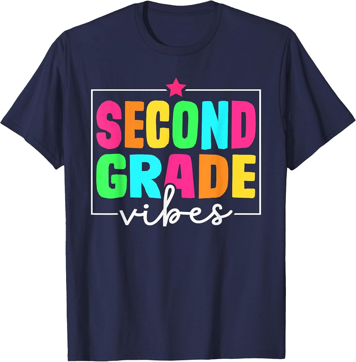 Second Grade Vibes Back to School Team 1st Grade Teacher T-Shirt - Navy Blue