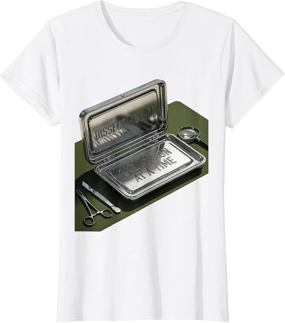 Dissecting Life One Lesson At A Time Science Teacher T-Shirt - White