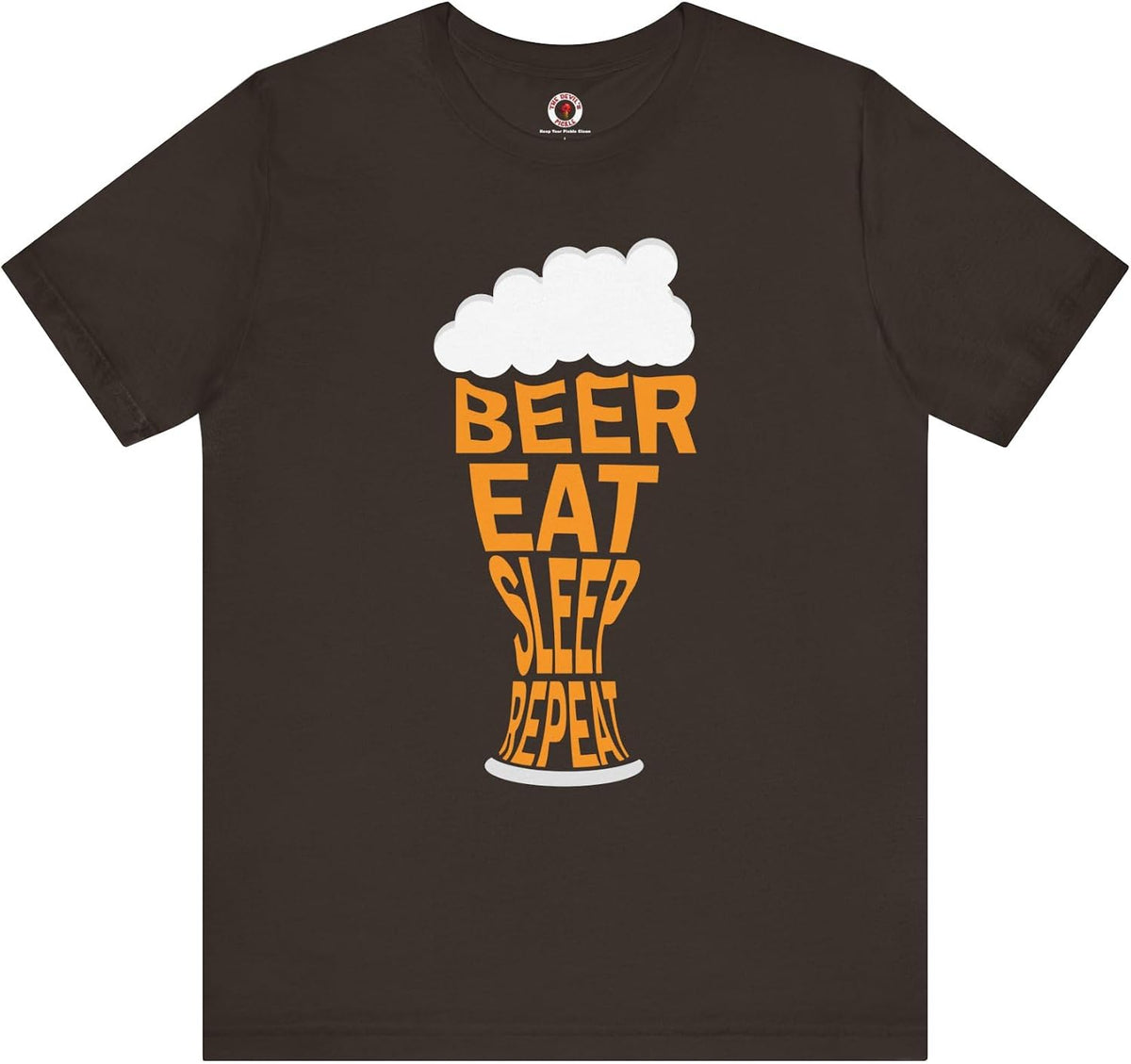 Beer Eat Sleep Repeat T-Shirt - Brown