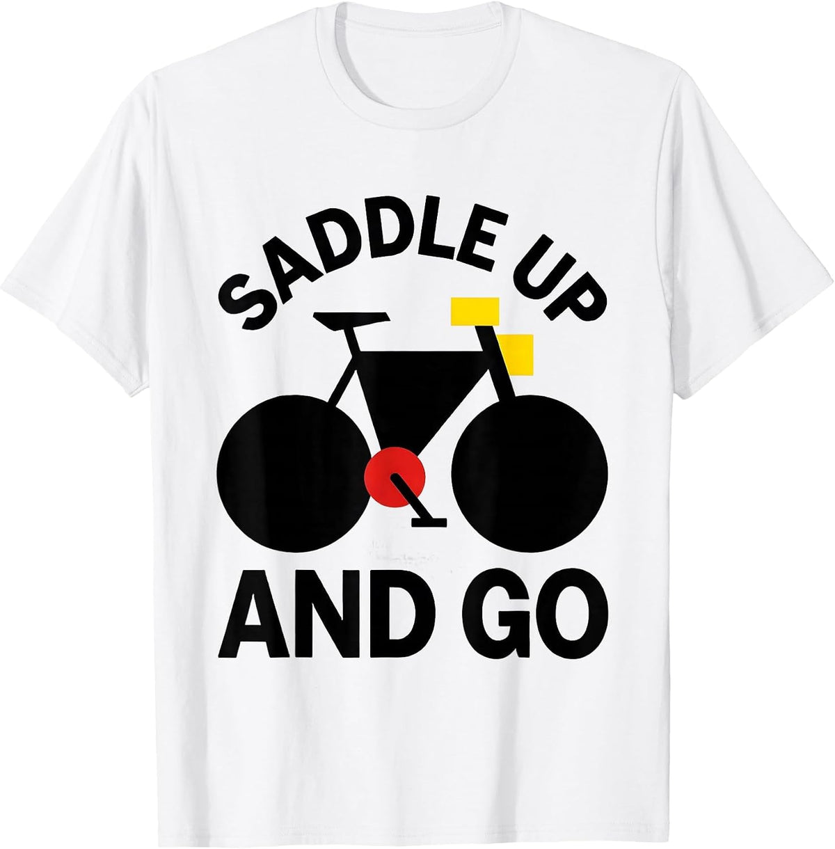 Men's Saddle Up and Go Cycling Bike Rider Design T-Shirt - White