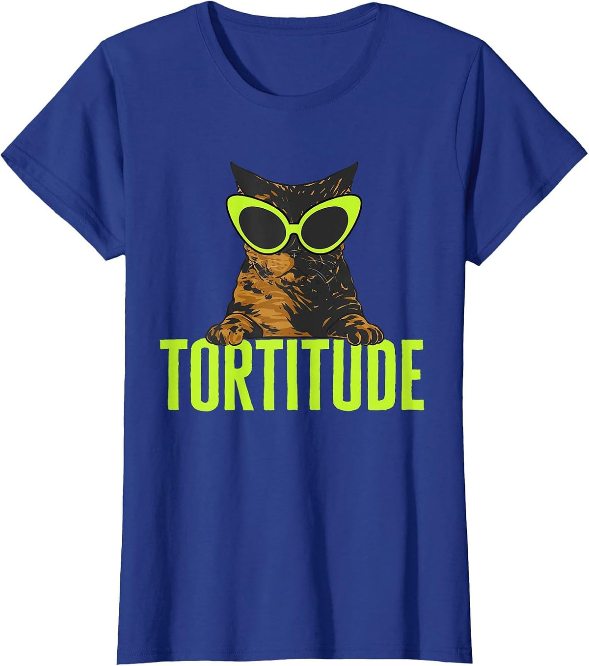 Cool Tortoiseshell Cat Tortitude Tortie Cat T-Shirt - Royal Blue