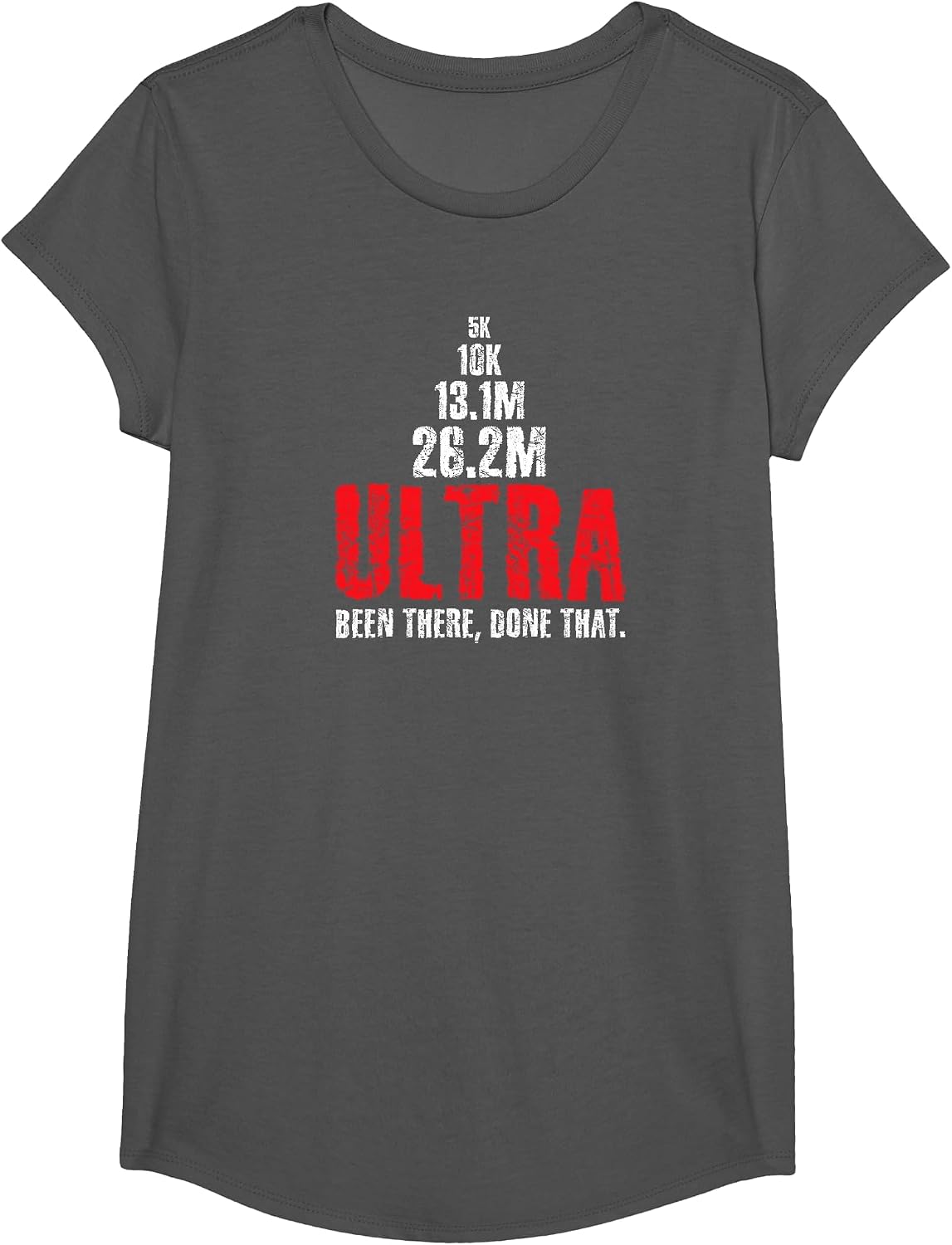 5k to Ultra Running Marathon Trail Runner t-Shirt T-Shirt - Girls Asphalt Grey