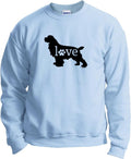 Cocker Spaniel Love Dog Paw Prints Crewneck Sweatshirt - Light Blue