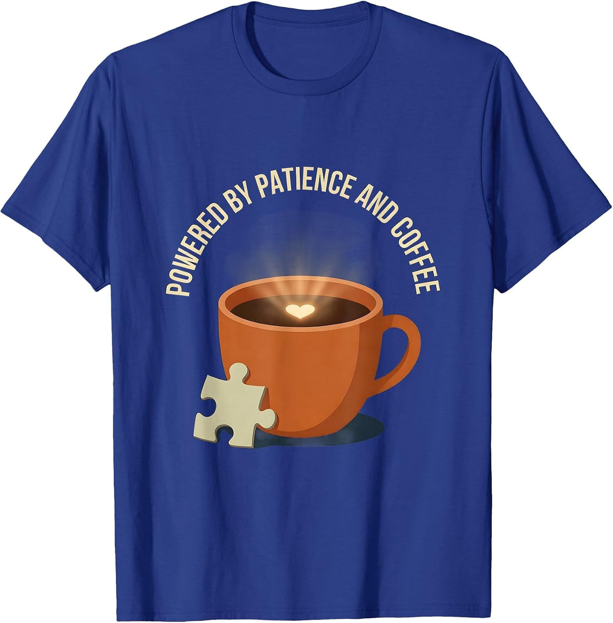 Men's Powered by Patience and Coffee Sped Teacher T-Shirt - Royal Blue